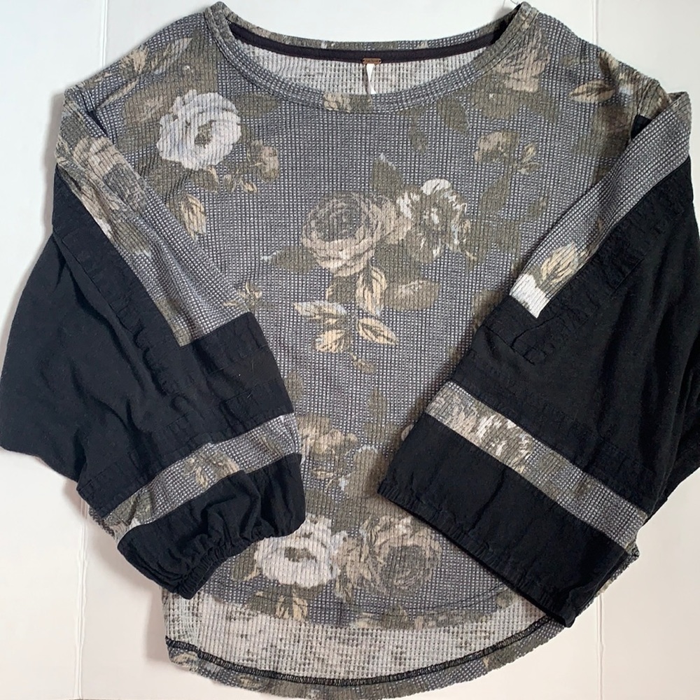 Free People Floral Thermal Long Sleeve